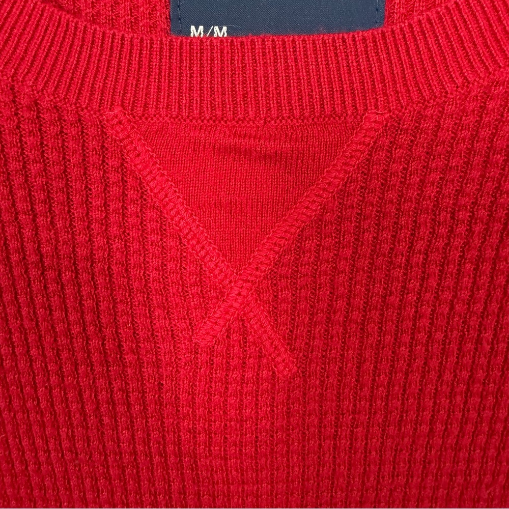 American Eagle Waffle Thermal Top Red Y2K 2010 Bella Swan Elena Gilbert M‎ - Picture 3 of 15